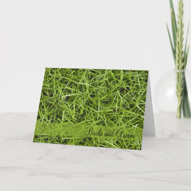 Green Grass Wedding Invitation (Front)