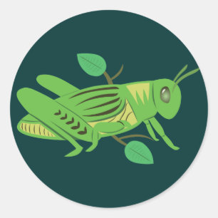 Green Grasshopper Classic Round Sticker