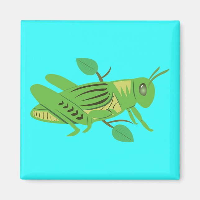 Green Grasshopper Magnet (Front)