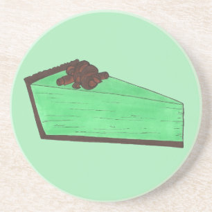 Green Grasshopper Mint Pie Slice Foodie Baking Coaster