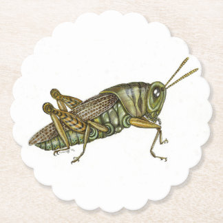 Green Grasshopper Paper Coaster