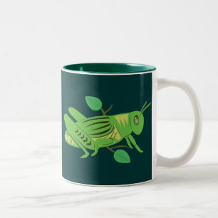 Green Grasshopper Two-Tone Coffee Mug