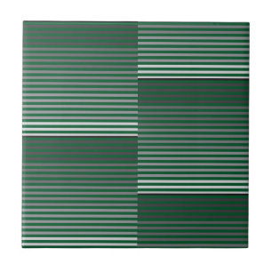 Green, Gray, Black, White Stripes Tile