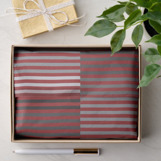 Green, Gray, Black, White Stripes Tissue Paper (Gift)