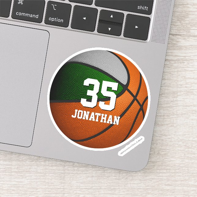 green gray school team spirit boys basketball (Detail)