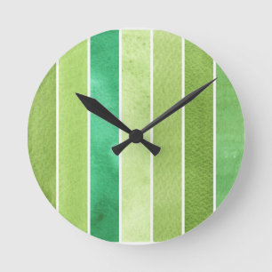 green great watercolor background - watercolor round clock