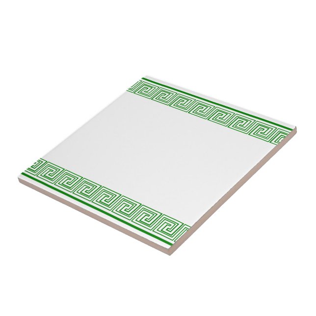 Green Grecian Frieze Pattern Tile (Side)