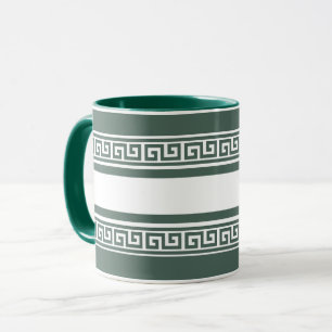 Green Greek Key Mug