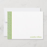 Green Greek Key Pattern Thank You Notes
