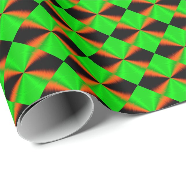 Green Green Black Plaid Pattern Wrapping Paper (Roll Corner)