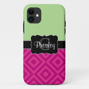 Green Green Dual Pattern monogrammed iPhone5 case