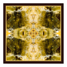 Green grenade I gemstone fractal art poster