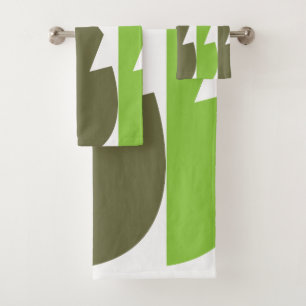 Green Grey Abstract Modern Pattern Bath Towel Set