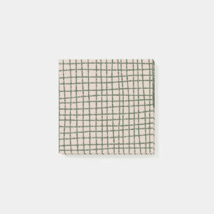 Green Grey Check Pattern Elegant and Modern Post-it Notes