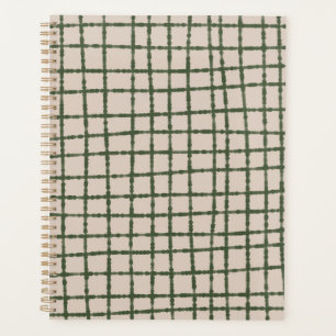 Green Grey Check Pattern Modern & Minimalist Planner