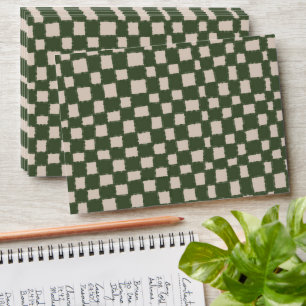Green Grey Chequered Elegant Chequerboard Pattern Envelope