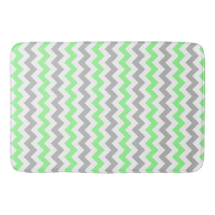 Green & Grey Chevron Bath Mat