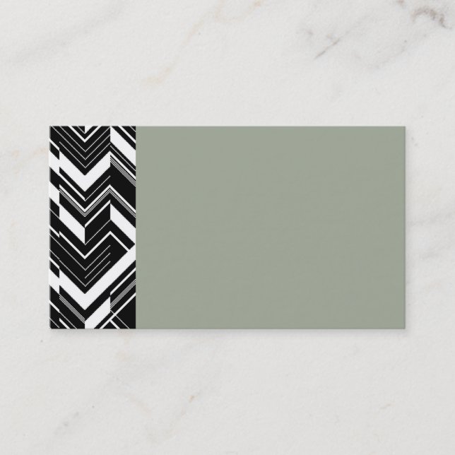 Green/Grey Chevron Business Cards (Front)