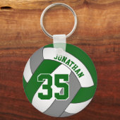 green grey custom boys' volleyball bag tag keychain (Front)