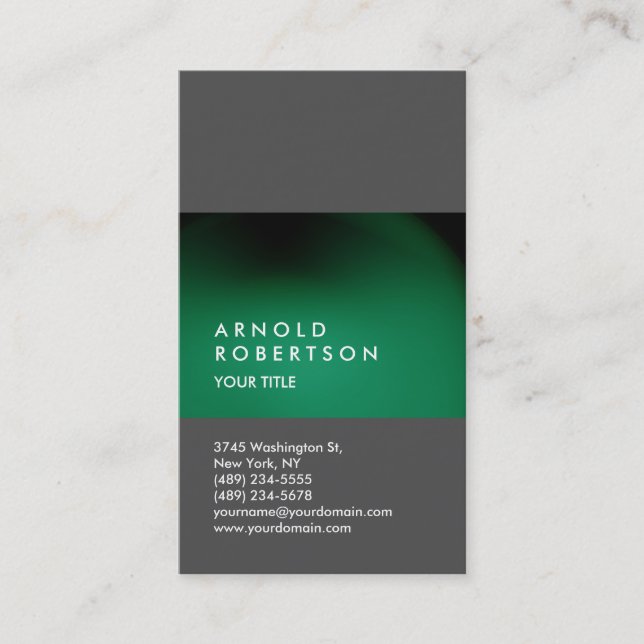 Green Grey Customize Professional Business Card (Front)