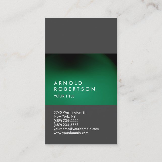 Green Grey Customize Professional Business Card (Front)
