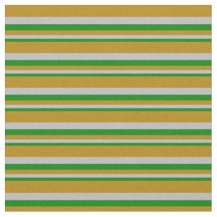 Green, Grey & Dark Goldenrod Pattern Fabric