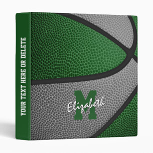 green grey girls boys team colours basketball binder