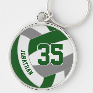 green grey his team colours custom volleyball keychain