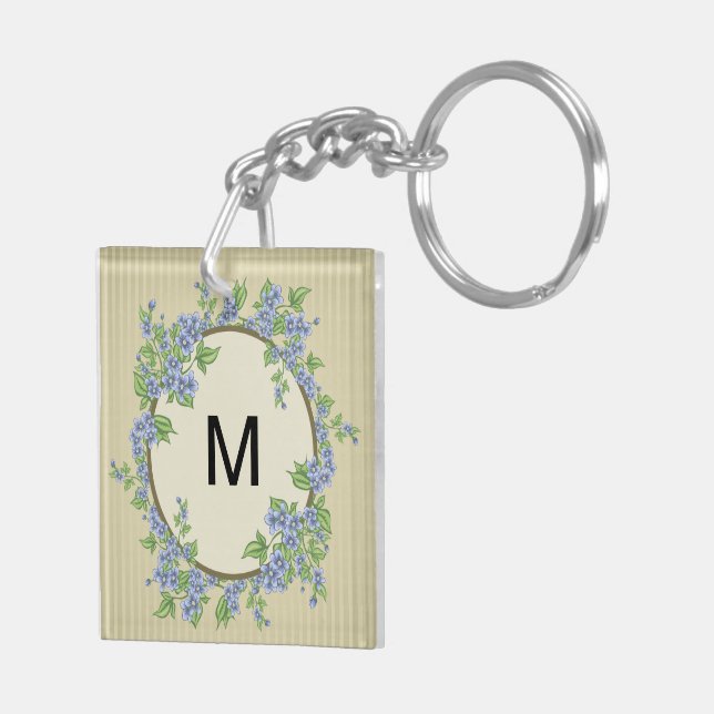 Green grey leaves keychain (Back Right)
