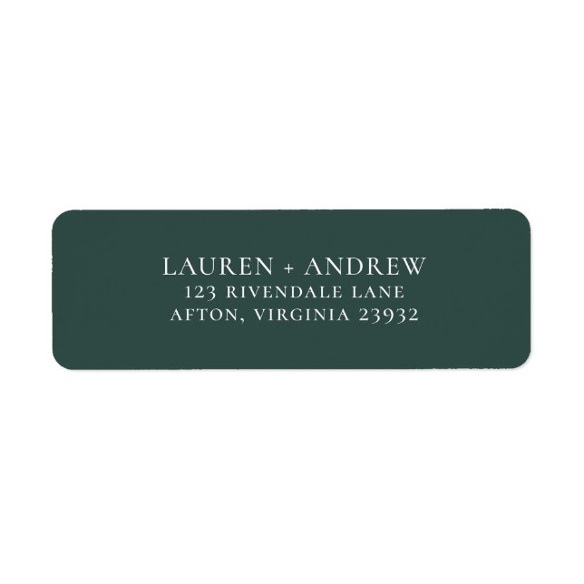 Green Grey Minimalist Rustic Return Address (Front)