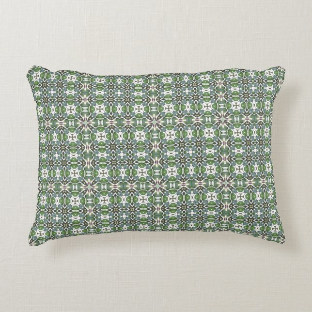 Green & Grey Modern Celtic Pattern Accent Pillow (Front)
