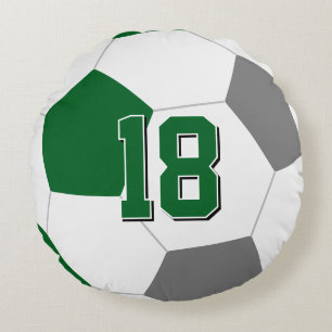 green grey or ANY team colours kids soccer Round Pillow