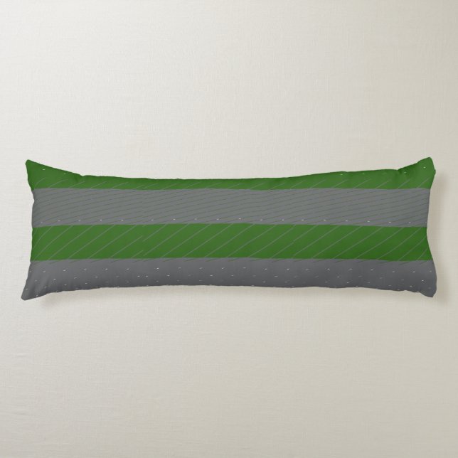 Green & Grey Pattern Body Pillow (Front)