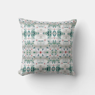 Green Grey Red And White Throw Pillow
