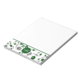green grey soccer balls pattern accent  notepad