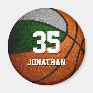 green grey sports team colours teens basketball magnet