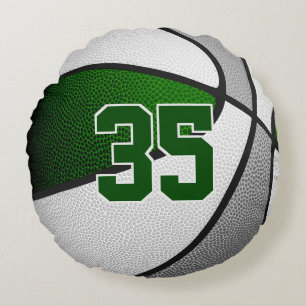 green grey team colours basketball room decor round pillow