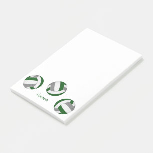 green grey team colours volleyballs w player name post-it notes