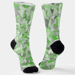 Green Grey Triangle Pattern Socks