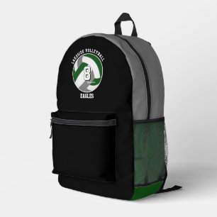 green grey volleyball club colours athletic printed backpack