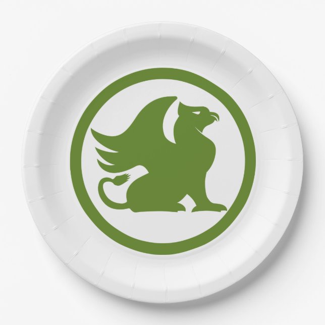 Green Griffin Paper Plate (Front)