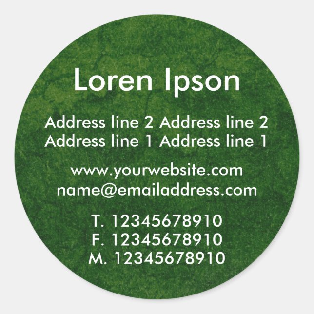 Green Ground Business / Profile Classic Round Sticker (Front)
