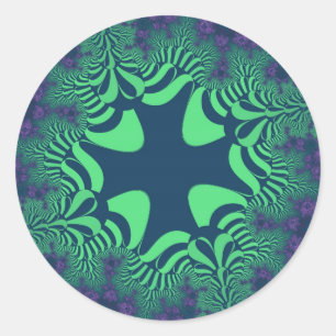 Green Grove Cross Classic Round Sticker