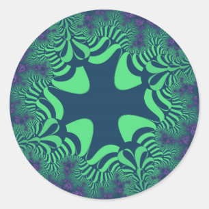 Green Grove Cross Classic Round Sticker