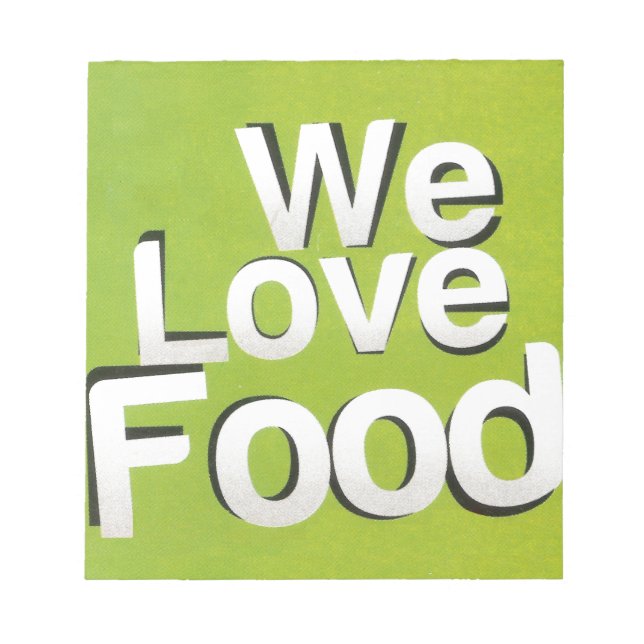 Green Grub Club: We Heart Food Design Notepad (Front)