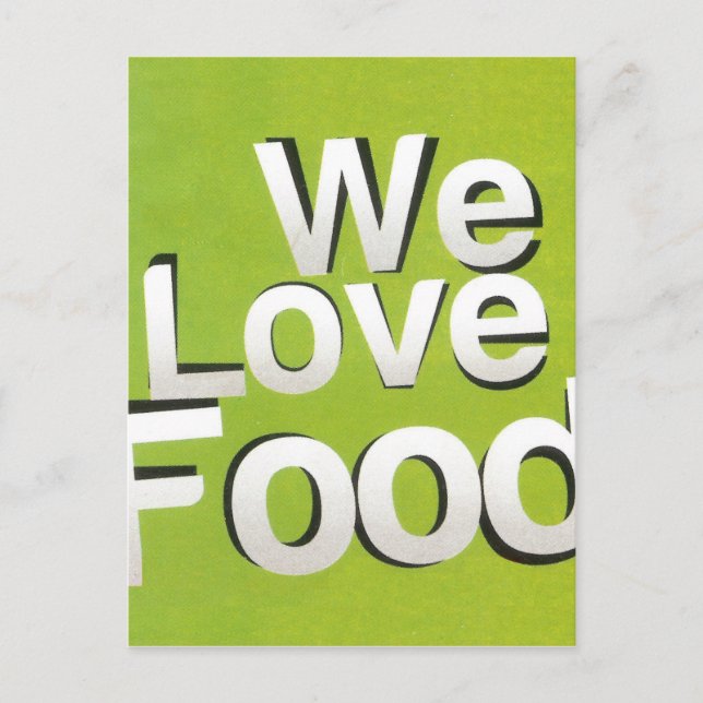 Green Grub Club: We Heart Food Design Postcard (Front)