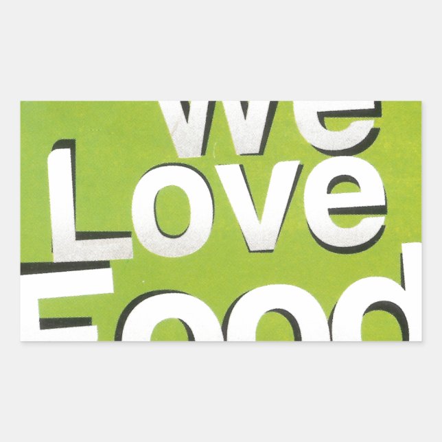 Green Grub Club: We Heart Food Design Sticker (Front)