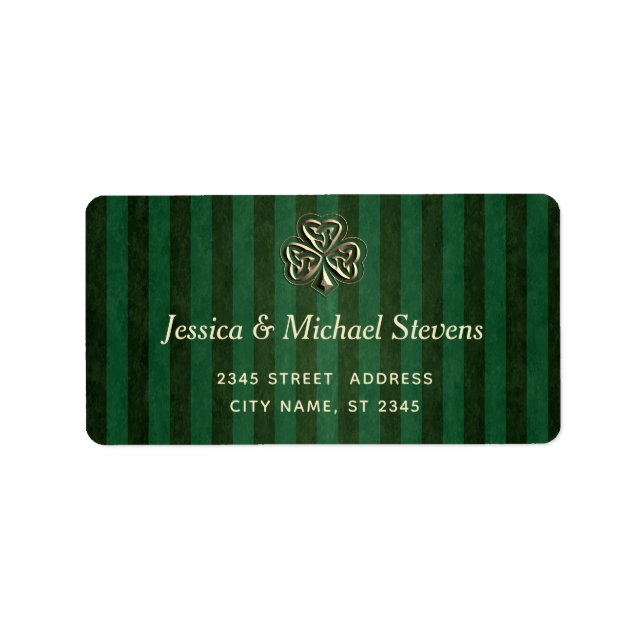 Green grundge trendy Irish lucky shamrock Label (Front)