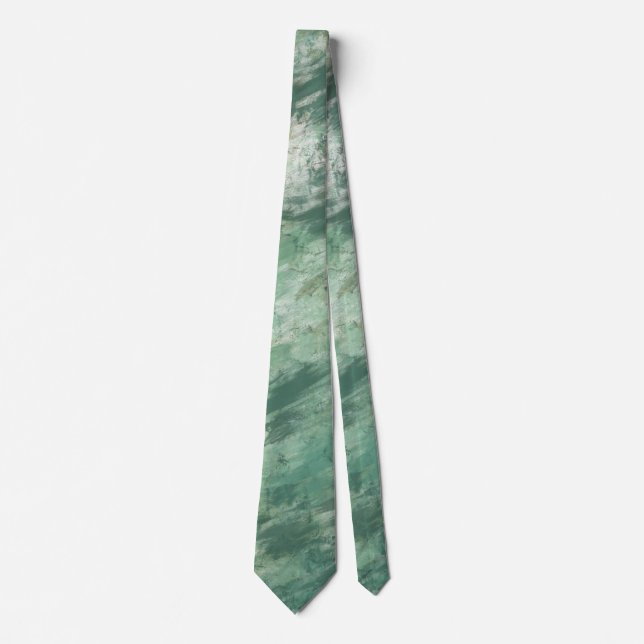 Green Grunge Abstract Tie (Front)