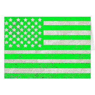 Green grunge American flag